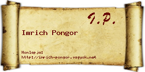 Imrich Pongor névjegykártya
